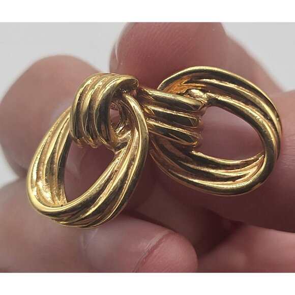 PREMIER DESIGNS Gold Tone Knotted Stud Oval Earrings Classic - Picture 6 of 6